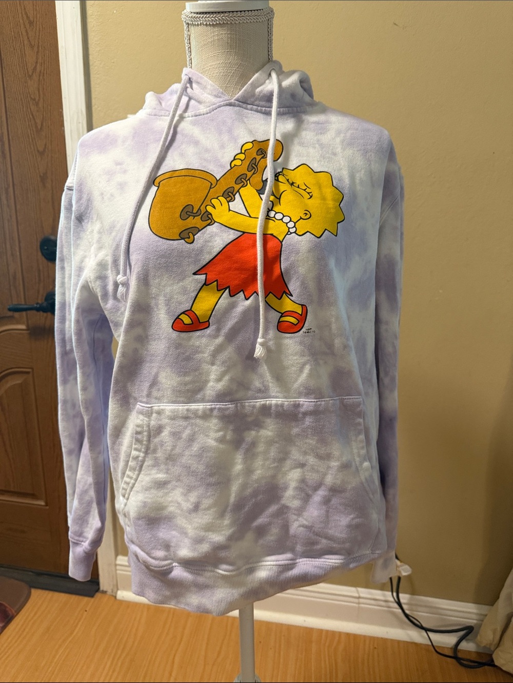 LG Lavender The Simpsons Pullover Hoodie - Purple and Yellow Graphic